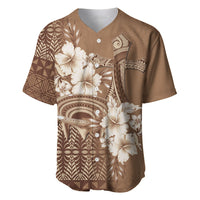 Tonga Ngatu Kupesi Brown Tapa Baseball Jersey Koe Otua Mo Tonga Ko Hoku Tofia LT7 Mocha - Polynesian Pride