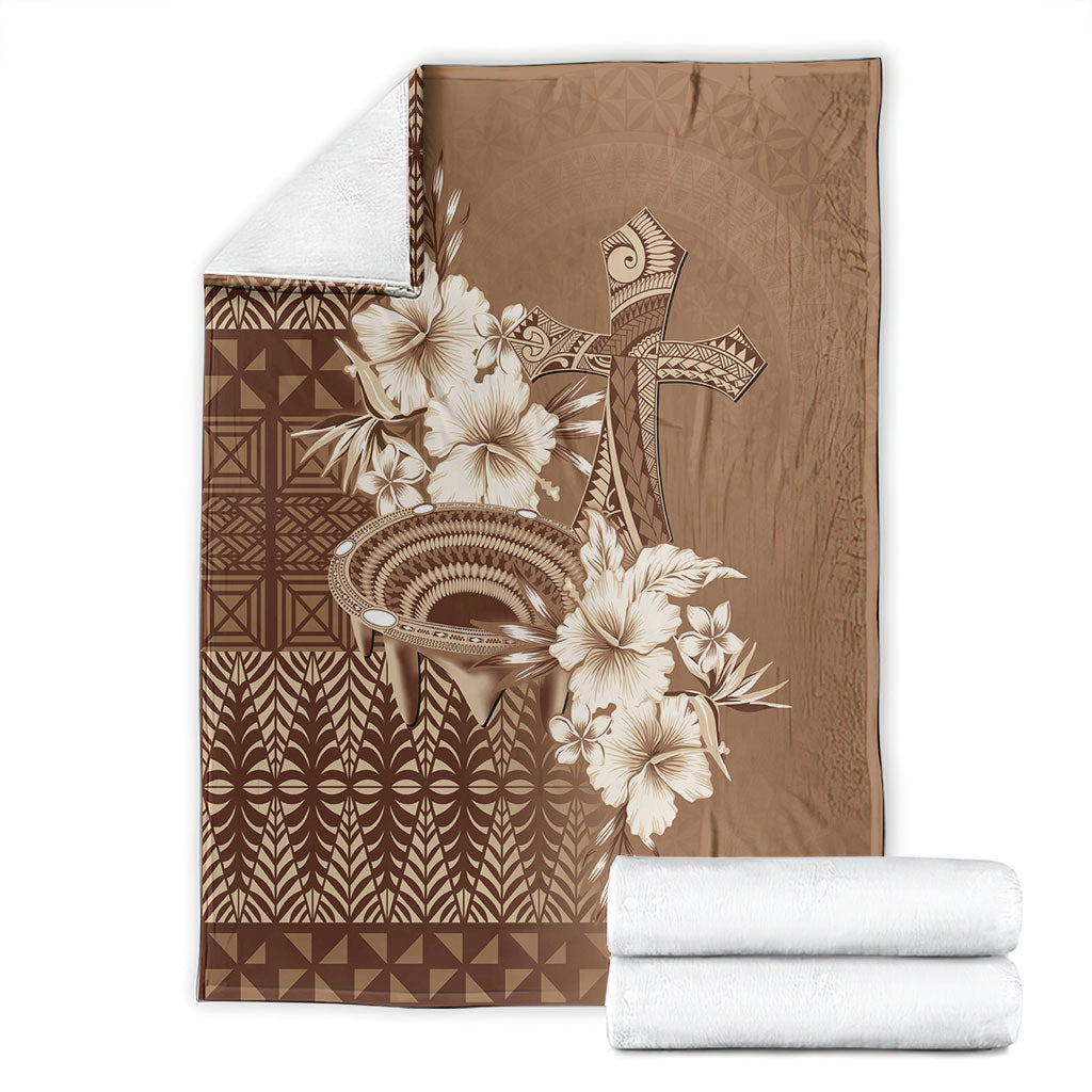 Tonga Ngatu Kupesi Brown Tapa Blanket Koe Otua Mo Tonga Ko Hoku Tofia LT7 - Polynesian Pride