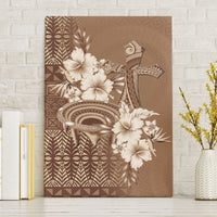 Tonga Ngatu Kupesi Brown Tapa Canvas Wall Art Koe Otua Mo Tonga Ko Hoku Tofia LT7 Without Frame Mocha - Polynesian Pride