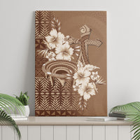Tonga Ngatu Kupesi Brown Tapa Canvas Wall Art Koe Otua Mo Tonga Ko Hoku Tofia LT7 - Polynesian Pride