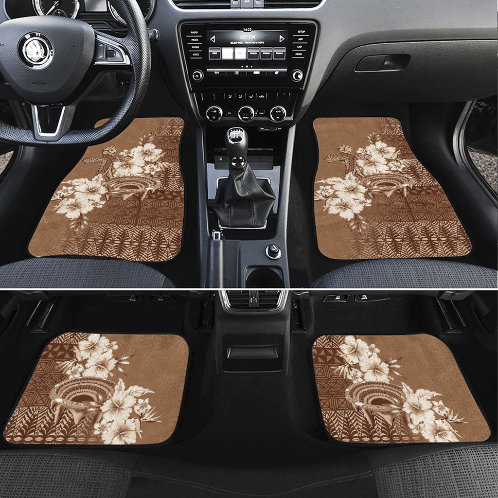 Tonga Ngatu Kupesi Brown Tapa Car Mats Koe Otua Mo Tonga Ko Hoku Tofia
