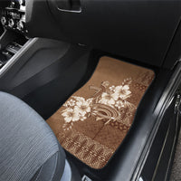 Tonga Ngatu Kupesi Brown Tapa Car Mats Koe Otua Mo Tonga Ko Hoku Tofia LT7 - Polynesian Pride