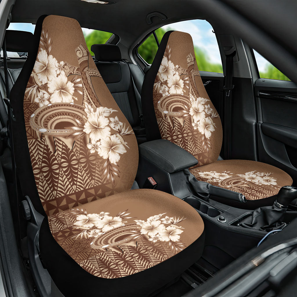 Tonga Ngatu Kupesi Brown Tapa Car Seat Cover Koe Otua Mo Tonga Ko Hoku Tofia