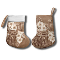 Tonga Ngatu Kupesi Brown Tapa Christmas Stocking Koe Otua Mo Tonga Ko Hoku Tofia LT7 - Polynesian Pride