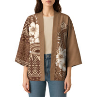 Tonga Ngatu Kupesi Brown Tapa Kimono Koe Otua Mo Tonga Ko Hoku Tofia LT7 - Polynesian Pride