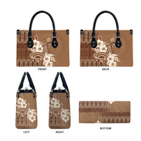 Tonga Ngatu Kupesi Brown Tapa Leather Bag Koe Otua Mo Tonga Ko Hoku Tofia LT7 - Polynesian Pride