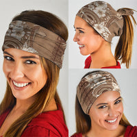 Tonga Ngatu Kupesi Brown Tapa Neck Gaiter Koe Otua Mo Tonga Ko Hoku Tofia LT7 - Polynesian Pride