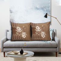 Tonga Ngatu Kupesi Brown Tapa Pillow Cover Koe Otua Mo Tonga Ko Hoku Tofia LT7 - Polynesian Pride