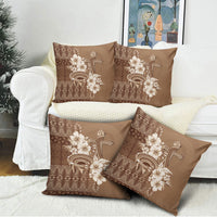 Tonga Ngatu Kupesi Brown Tapa Pillow Cover Koe Otua Mo Tonga Ko Hoku Tofia LT7 - Polynesian Pride