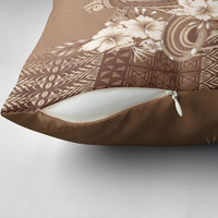 Tonga Ngatu Kupesi Brown Tapa Pillow Cover Koe Otua Mo Tonga Ko Hoku Tofia LT7 - Polynesian Pride