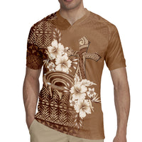 Tonga Ngatu Kupesi Brown Tapa Rugby Jersey Koe Otua Mo Tonga Ko Hoku Tofia LT7 - Polynesian Pride
