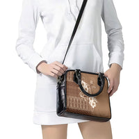 Tonga Ngatu Kupesi Brown Tapa Shoulder Handbag Koe Otua Mo Tonga Ko Hoku Tofia LT7 - Polynesian Pride