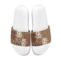 Tonga Ngatu Kupesi Brown Tapa Slide Sandals Koe Otua Mo Tonga Ko Hoku Tofia LT7 Mocha - Polynesian Pride