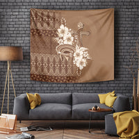 Tonga Ngatu Kupesi Brown Tapa Tapestry Koe Otua Mo Tonga Ko Hoku Tofia LT7 Mocha - Polynesian Pride
