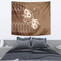 Tonga Ngatu Kupesi Brown Tapa Tapestry Koe Otua Mo Tonga Ko Hoku Tofia LT7 - Polynesian Pride