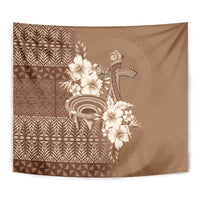 Tonga Ngatu Kupesi Brown Tapa Tapestry Koe Otua Mo Tonga Ko Hoku Tofia LT7 - Polynesian Pride