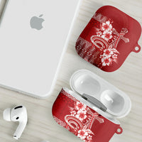 Tonga Ngatu Kupesi Royal Red AirPods Case Koe Otua Mo Tonga Ko Hoku Tofia LT7 - Polynesian Pride