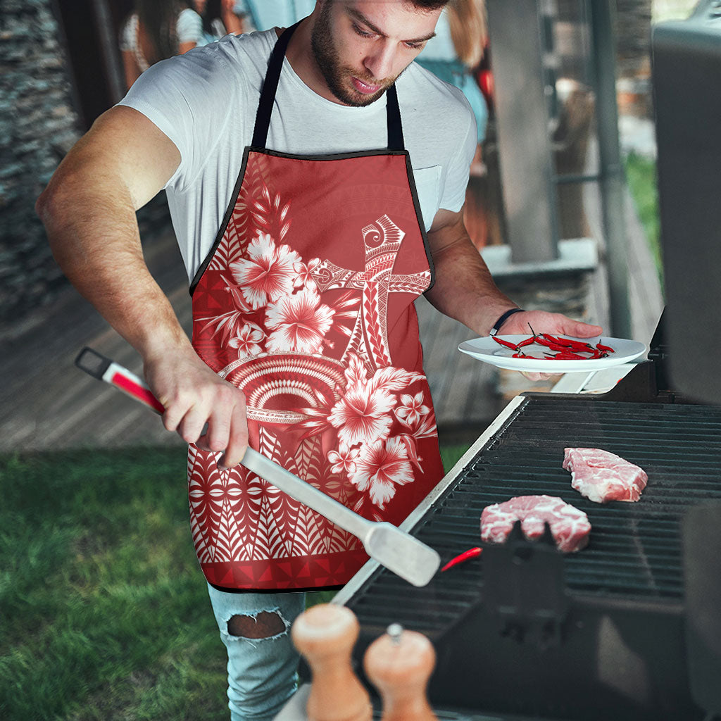 Tonga Ngatu Kupesi Royal Red Apron Koe Otua Mo Tonga Ko Hoku Tofia LT7 - Polynesian Pride