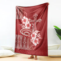 Tonga Ngatu Kupesi Royal Red Blanket Koe Otua Mo Tonga Ko Hoku Tofia LT7 - Polynesian Pride