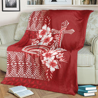 Tonga Ngatu Kupesi Royal Red Blanket Koe Otua Mo Tonga Ko Hoku Tofia LT7 - Polynesian Pride