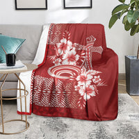 Tonga Ngatu Kupesi Royal Red Blanket Koe Otua Mo Tonga Ko Hoku Tofia LT7 - Polynesian Pride