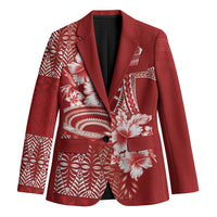 Tonga Ngatu Kupesi Royal Red Blazer Koe Otua Mo Tonga Ko Hoku Tofia LT7 Unisex Red - Polynesian Pride