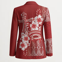 Tonga Ngatu Kupesi Royal Red Blazer Koe Otua Mo Tonga Ko Hoku Tofia LT7 - Polynesian Pride