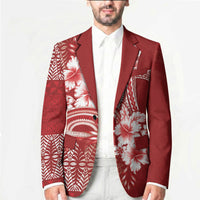 Tonga Ngatu Kupesi Royal Red Blazer Koe Otua Mo Tonga Ko Hoku Tofia LT7 - Polynesian Pride