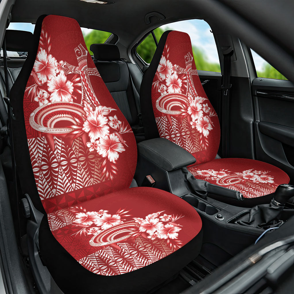 Tonga Ngatu Kupesi Royal Red Car Seat Cover Koe Otua Mo Tonga Ko Hoku Tofia