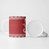 Tonga Ngatu Kupesi Royal Red Ceramic Mug Koe Otua Mo Tonga Ko Hoku Tofia LT7 - Polynesian Pride