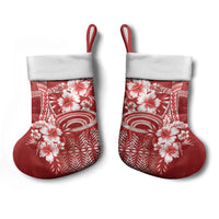 Tonga Ngatu Kupesi Royal Red Christmas Stocking Koe Otua Mo Tonga Ko Hoku Tofia LT7 - Polynesian Pride