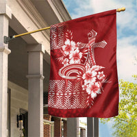 Tonga Ngatu Kupesi Royal Red Garden Flag Koe Otua Mo Tonga Ko Hoku Tofia LT7 House Flag Red - Polynesian Pride