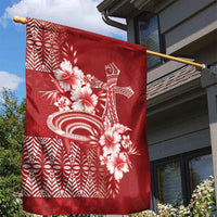 Tonga Ngatu Kupesi Royal Red Garden Flag Koe Otua Mo Tonga Ko Hoku Tofia LT7 - Polynesian Pride