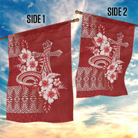 Tonga Ngatu Kupesi Royal Red Garden Flag Koe Otua Mo Tonga Ko Hoku Tofia LT7 - Polynesian Pride