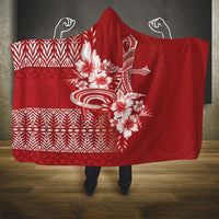 Tonga Ngatu Kupesi Royal Red Hooded Blanket Koe Otua Mo Tonga Ko Hoku Tofia LT7 - Polynesian Pride
