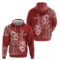 Tonga Ngatu Kupesi Royal Red Hoodie Koe Otua Mo Tonga Ko Hoku Tofia LT7 - Polynesian Pride