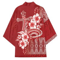 Tonga Ngatu Kupesi Royal Red Kimono Koe Otua Mo Tonga Ko Hoku Tofia LT7 - Polynesian Pride