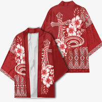 Tonga Ngatu Kupesi Royal Red Kimono Koe Otua Mo Tonga Ko Hoku Tofia LT7 - Polynesian Pride