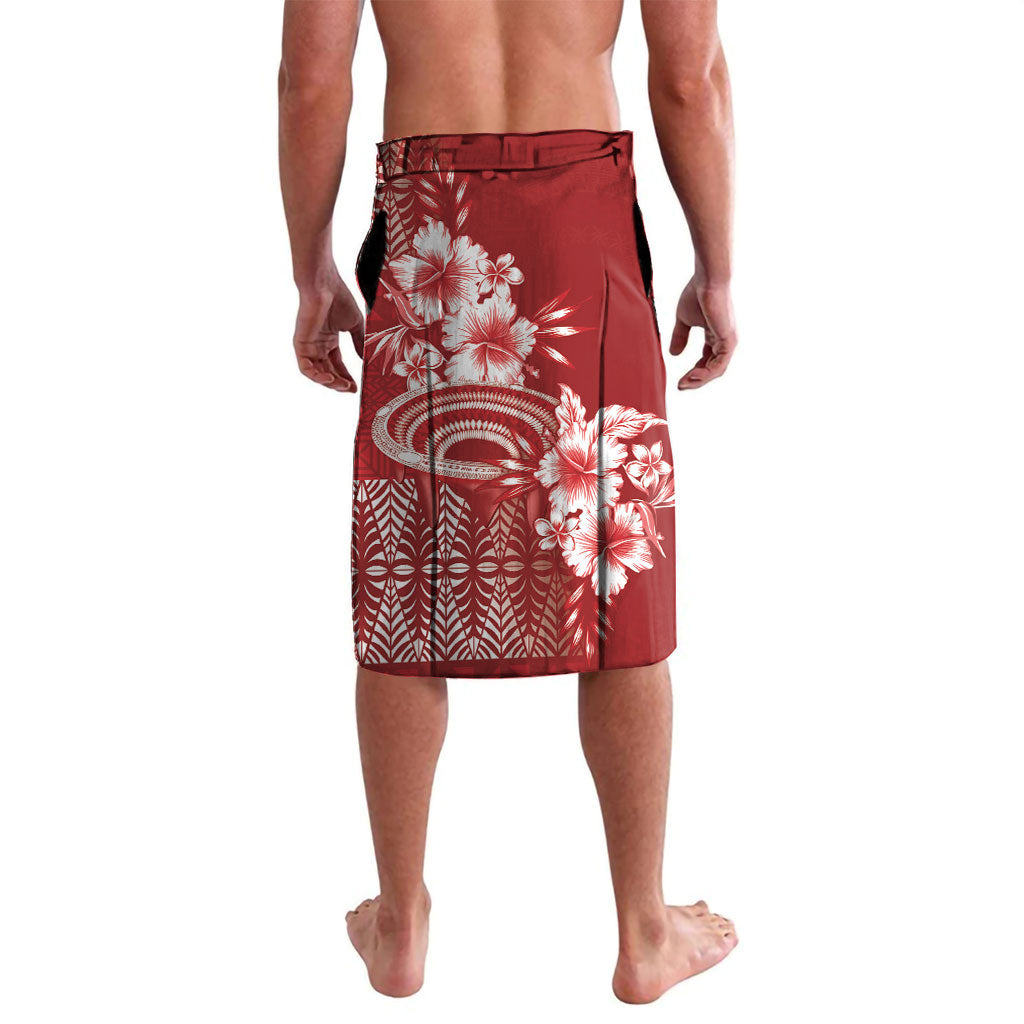 Tonga Ngatu Kupesi Royal Red Lavalava Koe Otua Mo Tonga Ko Hoku Tofia LT7 - Polynesian Pride
