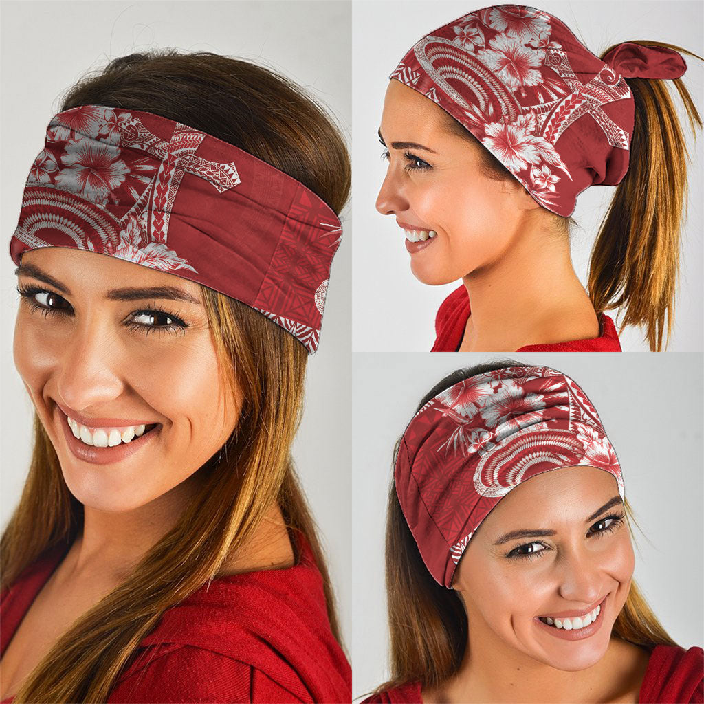 Tonga Ngatu Kupesi Royal Red Neck Gaiter Koe Otua Mo Tonga Ko Hoku Tofia LT7 - Polynesian Pride