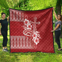 Tonga Ngatu Kupesi Royal Red Quilt Koe Otua Mo Tonga Ko Hoku Tofia LT7 - Polynesian Pride