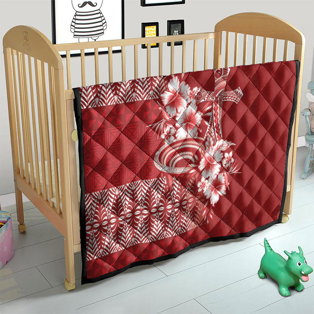 Tonga Ngatu Kupesi Royal Red Quilt Koe Otua Mo Tonga Ko Hoku Tofia LT7 - Polynesian Pride