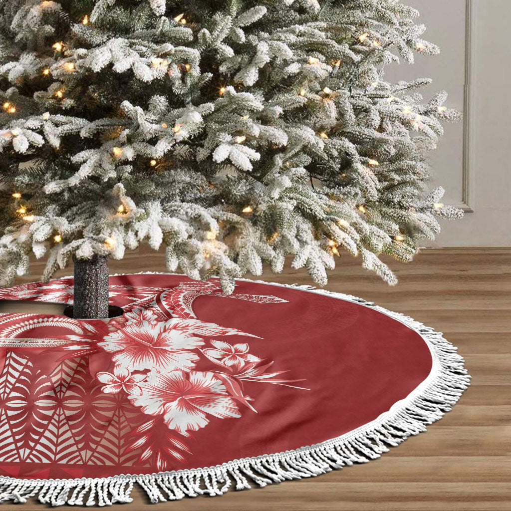 Tonga Ngatu Kupesi Royal Red Tree Skirt Koe Otua Mo Tonga Ko Hoku Tofia LT7 - Polynesian Pride