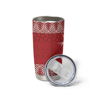 Tonga Ngatu Kupesi Royal Red Tumbler Cup Koe Otua Mo Tonga Ko Hoku Tofia LT7 - Polynesian Pride