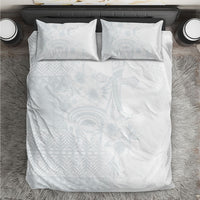 Tonga Ngatu Kupesi White Sunday Fakame Bedding Set Koe Otua Mo Tonga Ko Hoku Tofia LT7 White - Polynesian Pride