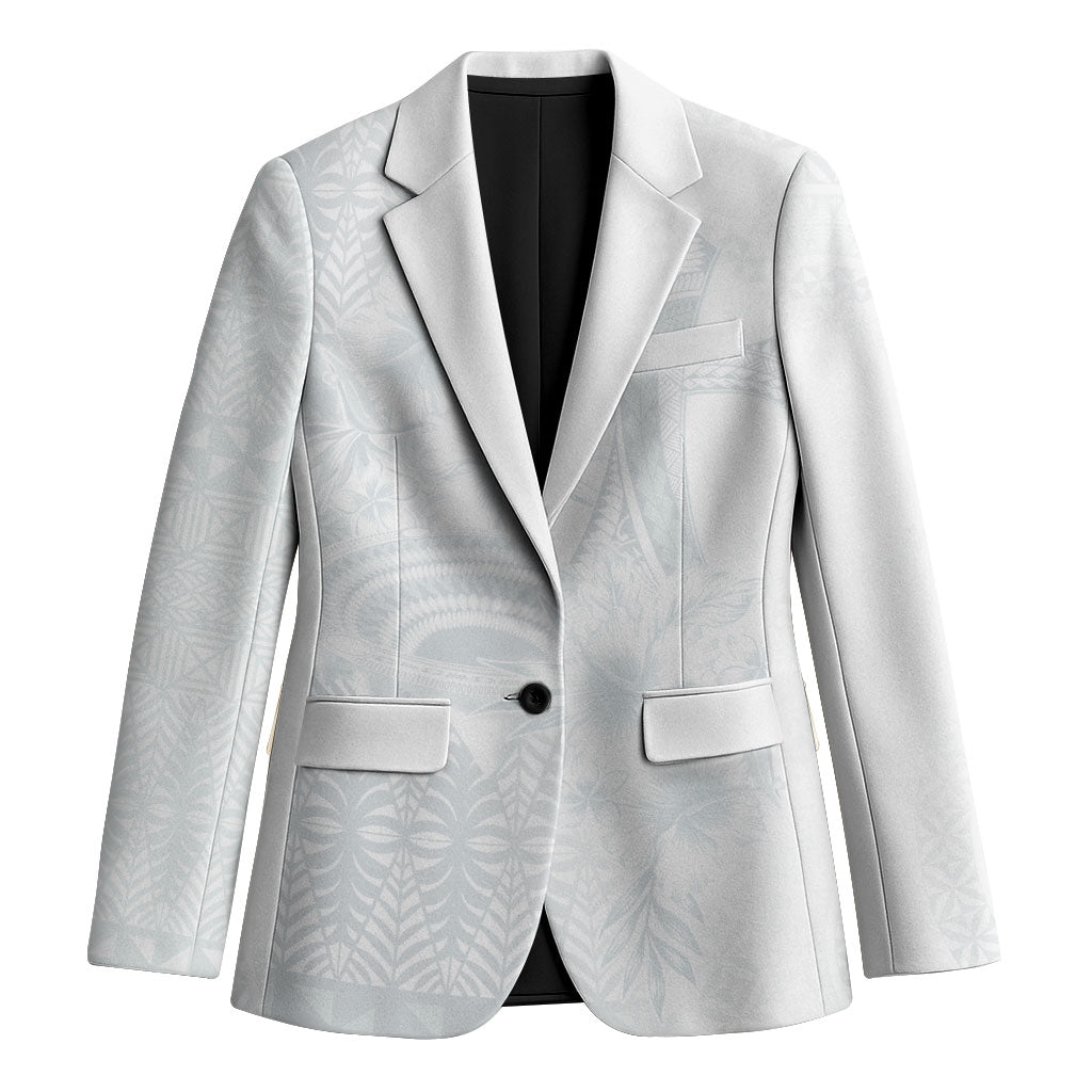 Tonga Ngatu Kupesi White Sunday Fakame Blazer Koe Otua Mo Tonga Ko Hoku Tofia LT7 Unisex White - Polynesian Pride