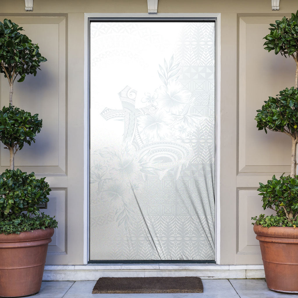 Tonga Ngatu Kupesi White Sunday Fakame Door Cover Koe Otua Mo Tonga Ko Hoku Tofia