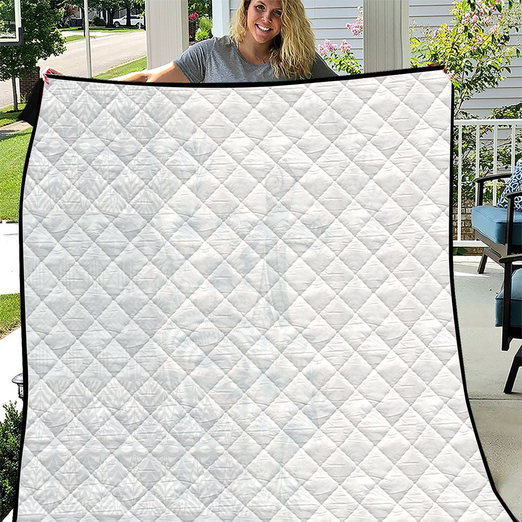Tonga Ngatu Kupesi White Sunday Fakame Quilt Koe Otua Mo Tonga Ko Hoku Tofia LT7 White - Polynesian Pride