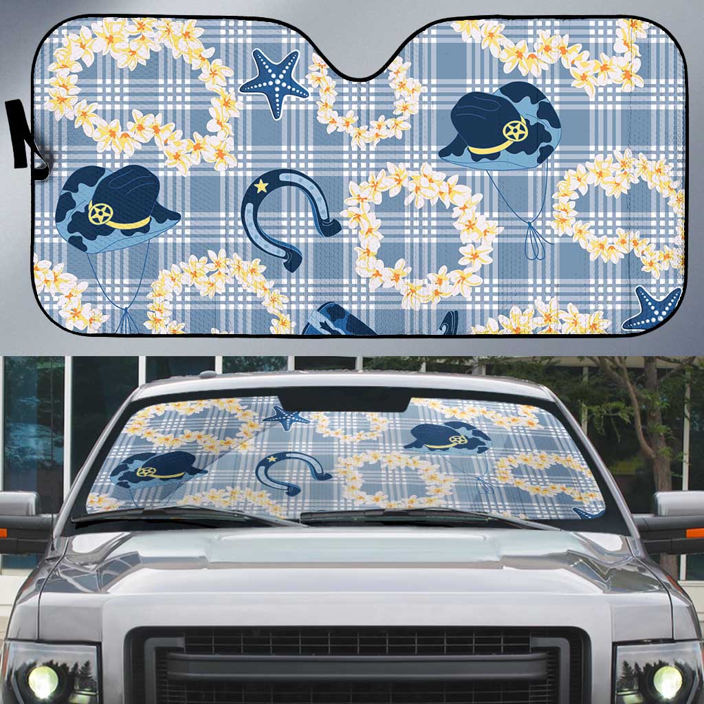 Aloha Hawaii Paniolo Jeans Palaka Auto Sun Shade Coastal Rodeo - Polynesian Pride