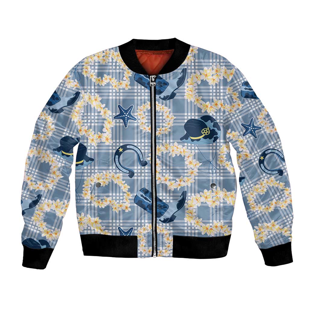 Aloha Hawaii Paniolo Jeans Palaka Bomber Jacket Coastal Rodeo - Polynesian Pride
